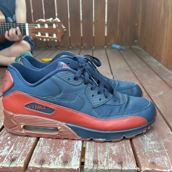 Nike Air Max 90 Essential Obsidian Navy Dark Orange men’s size 13 - Picture 1 of 3